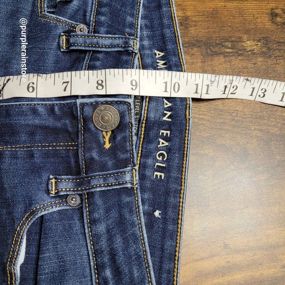American Eagle Skinny Jeans 4 S Mid Rise Next Level Stretch Medium Dark Wash - Picture 10 of 14